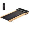 Soozier 2.5HP Walking Pad, Wood Under Desk Treadmill with Remote Control, Transport Wheels and LED Display for Home Gym Office