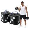 Travel Weight, Water Filled Dumbbells Set, Fitness Exercise Dice 15 lbs, for Strength Training, Core Training (black)