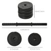 Adjustable 2 x 22lbs Weight Dumbbell Set for Weight Fitness Training Exercise Fitness Home Gym Equipment, Black (Pair)