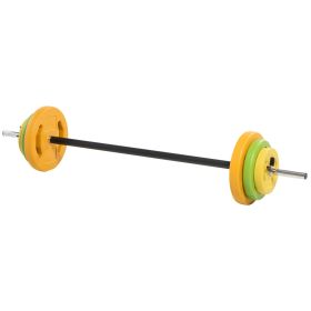 44lbs Adjustable Barbell Weight Set with Non-slip Handle for Home Gym