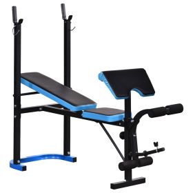 Adjustable Weight Bench with Barbell Rack and Leg Developer for Weight Lifting and Strength Training Multifunctional Workout Station for Home Gym Fitn