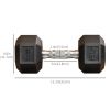 Rubber Dumbbells Weight Set, Total 50lbs(25lbs Each) Dumbbell Hand Weight for Body Fitness Training for Home Office Gym, Black