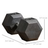 2 x 50lbs Hex Dumbbell Set, Rubber Weights Exercise Fitness Dumbbells with Non-Slip Handles, Anti-roll, for Women or Men Home Gym Workout