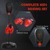 Qaba Kids Punching Bag with Stand & Boxing Gloves for Boys & Girls Ages 5-10, Black