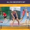 Soozier Adjustable Outdoor Game Set with Net for Badminton, Volleyball, Pickleball, Beach & Driveway Fun