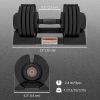 4-Level Adjustable Dumbbells, 2 x 22lbs Rubber Weights Exercise Fitness Dumbbell Set with Non-Slip Handles and Tray for Men Women Home Gym Workout