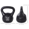 26lb Fitness Kettlebell, Plastic Exercise Weight, Weightlifting Tools with Sand, Handle, Noise Reduction for Home, Gym