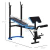 Adjustable Weight Bench with Barbell Rack and Leg Developer for Weight Lifting and Strength Training Multifunctional Workout Station for Home Gym Fitn