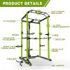 Multi-functional Power Cage, Home Adjustable Pullup Squat Rack 1000Lbs Capacity Comprehensive Fitness Barbell Rack with Gym Accessories
