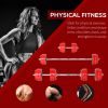 Soozier 66lbs Dumbbell & Barbell Adjustable Set Two-In-One Strength Muscle Exercise Fitness Plate Bar Clamp Rod for Home Gym