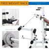Multi-Position Weight Bench, Full Body Workout Adjustable Strength Training with Leg Developer for Home Gym, White/Brown