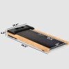 Soozier 2.5HP Walking Pad, Wood Under Desk Treadmill with Remote Control, Transport Wheels and LED Display for Home Gym Office