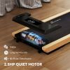 Soozier 2.5HP Walking Pad, Wood Under Desk Treadmill with Remote Control, Transport Wheels and LED Display for Home Gym Office
