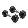 5lb 8lb 10lb 12lb 15lb Coated Rubber Hex Dumbbell, Pair of 2