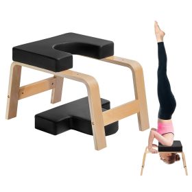 VEVOR Yoga Headstand Bench Inversion Chair Exercise Workout Fitness Training (Seat Cushion Color: Black)