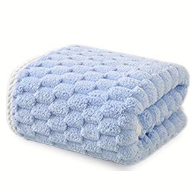 "Luxury Ultra-Fine Fiber Bath Towels (1 or 4-Piece) - Super Absorbent Quick-Dry Textured Towel for Spa, Fitness & Travel - 300GSM Waffle Weave" (Quantity: 1 piece blue)